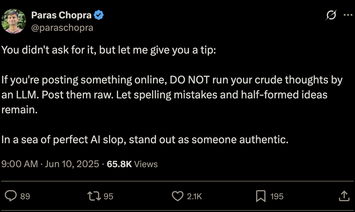 Tweet by Paras